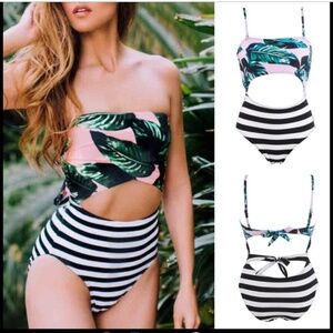 High Waist Padded Monokini Swimwear XL